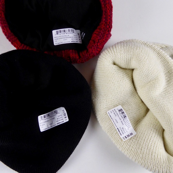 Adidas Knit Hat Bundle of 3 Beanies NWT Climawarm - Picture 2 of 7